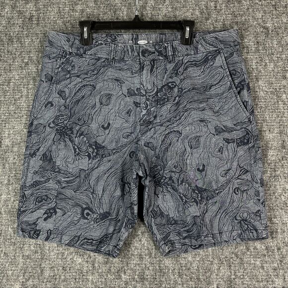 Old Navy Shorts Men 38 Gray Slim Chambray Stretch Bermuda Lounge Cotton‎ - Picture 1 of 9